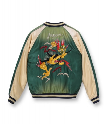 Lot No. TT14814-145 / Mid 1950s Style Acetate Souvenir Jacket ��DRAGON�� �� ��EAGLE�� (AGING MODEL)