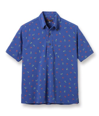 Lot No. SS78722 / COOLMAX® PULLOVER BUTTON DOWN SHIRT ��HULA & PALM TREE��