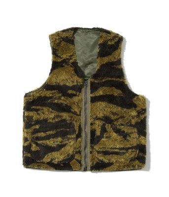 Lot No. BR14884 / GOLD TIGER CAMOUFLAGE PATTERN BOA VEST CIVILIAN MODEL