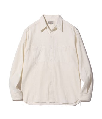 Lot No. BR25996 / WHITE CHAMBRAY WORK SHIRTS (LONG SLEEVE)