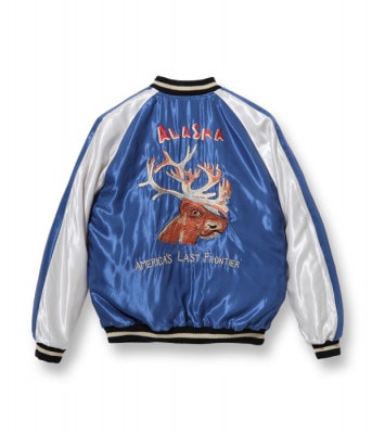 Lot No. TT14892-119 / Late 1950s Style Acetate Souvenir Jacket ��ALASKAN EAGLE�� �� ��MOOSE�� (Reversible Side)
