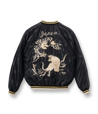 Lot No. TT14892-125 / Early 1950s Style Acetate Souvenir Jacket ��EAGLE�� �� ��DRAGON & TIGER�� (Reversible Side)