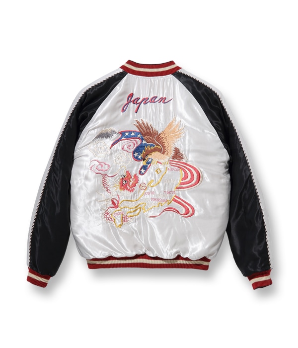 Lot No. TT14893-190 / Early 1950s Style Acetate Quilted Souvenir Jacket ��EAGLE & DRAGON�� �� ��ROARING TIGER��