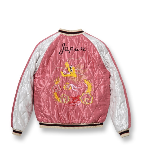 Lot No. TT14895-119 / Mid 1950 Style Velveteen Souvenir Jacket ROARING TIGER  DRAGON (Reversible Side)