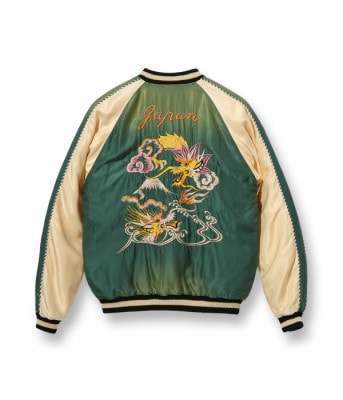 Lot No. TT14896-145 / Mid 1950s Style Acetate Souvenir Jacket ��DUELLING DRAGONS�� �� ��WHITE TIGER�� (AGING MODEL)