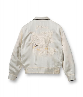 Lot No. TT14973-128 / Mid 1950s Style Velveteen �� Acetate Souvenir Jacket ��KOSHO & CO.�� Special Edition ��GOLD TIGER�� �� ��WHITE EAGLE�� (Reversible Side)