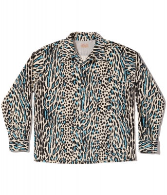 Lot No. SE28748 / Mid 1950s Style Velveteen Sports Shirt ��LEOPARD��