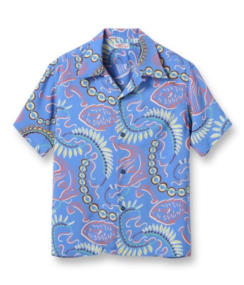 Lot No. SS38811 / RAYON HAWAIIAN SHIRT PARADISE PICTOGRAPH