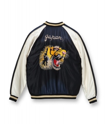 Lot No. TT15053-119 / Early 1950s Style Acetate Souvenir Jacket TIGER HEAD  DRAGON (AGING MODEL)