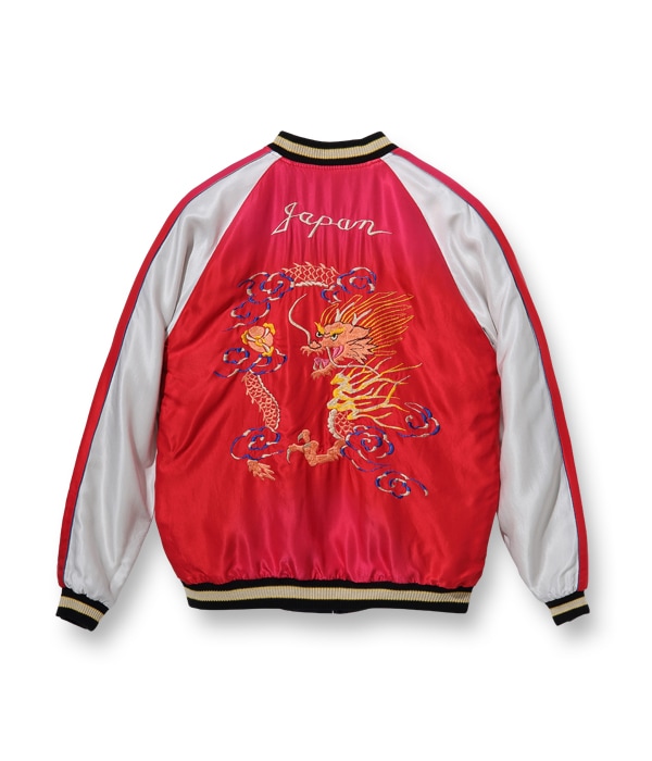 Lot No. TT15053-119 / Early 1950s Style Acetate Souvenir Jacket ��TIGER HEAD�� �� ��DRAGON�� (AGING MODEL) (Reversible Side)