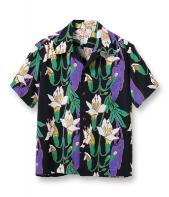 Lot No. SS38799 / RAYON HAWAIIAN SHIRT ��CANOE TREE��