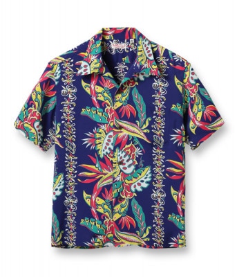 Lot No. SS38804 / RAYON HAWAIIAN SHIRT ��BIRD OF PARADISE & MONSTERA��