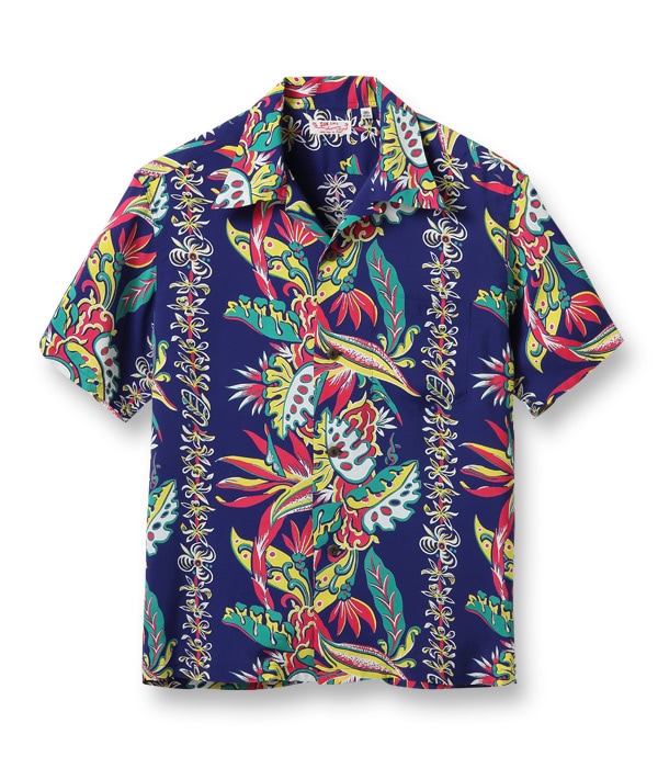 Lot No. SS38804 / RAYON HAWAIIAN SHIRT BIRD OF PARADISE & MONSTERA