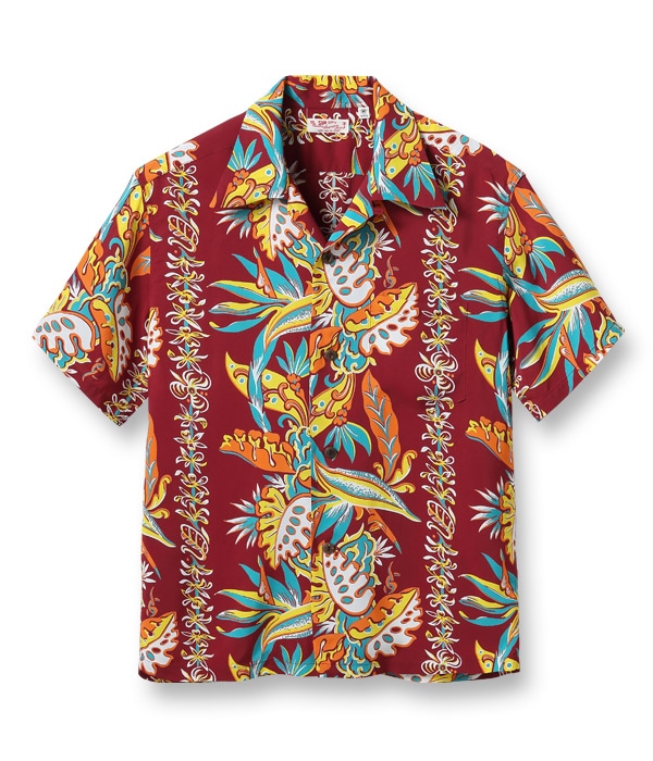 Lot No. SS38804 / RAYON HAWAIIAN SHIRT BIRD OF PARADISE & MONSTERA
