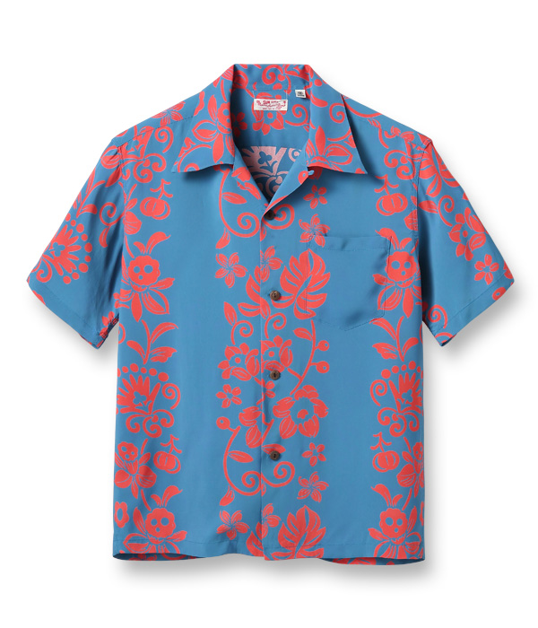 Lot No. SS38806 / RAYON HAWAIIAN SHIRT ��HAWAIIAN SKULL BORDER��