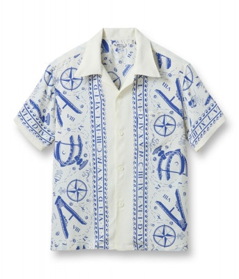 Lot No. SS38810 / RAYON HAWAIIAN SHIRT ��NAVIGATION OF THE SEA��