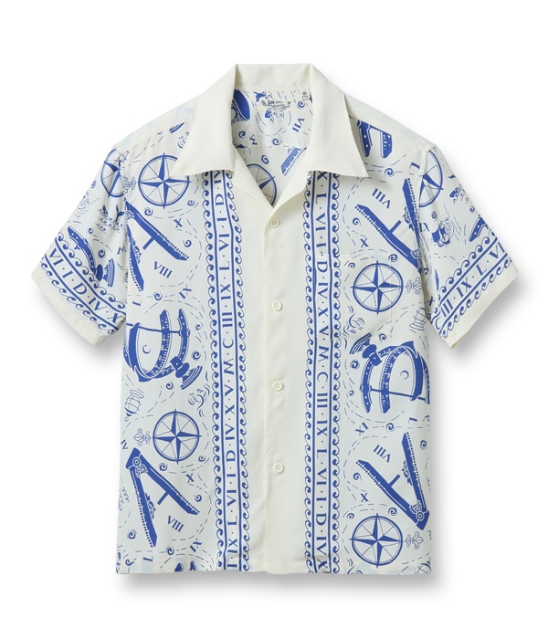 Lot No. SS38810 / RAYON HAWAIIAN SHIRT ��NAVIGATION OF THE SEA��