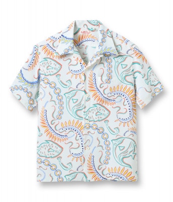 Lot No. SS38811 / RAYON HAWAIIAN SHIRT ��PARADISE PICTOGRAPH��