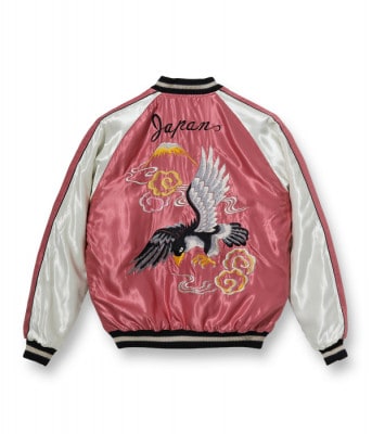 Lot No. TT14650-190 / Mid 1950s Style Acetate Souvenir Jacket JAPAN MAP  BLACK EAGLE (Reversible Side)