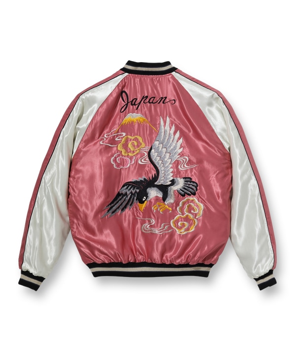 Lot No. TT14650-190 / Mid 1950s Style Acetate Souvenir Jacket JAPAN MAP  BLACK EAGLE (Reversible Side)