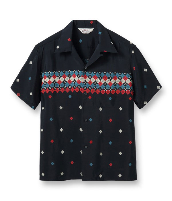 Shibuya オーダー品 Lot No. SH38879 / HIGH DENSITY RAYON OPEN SHIRT “ARGYLE