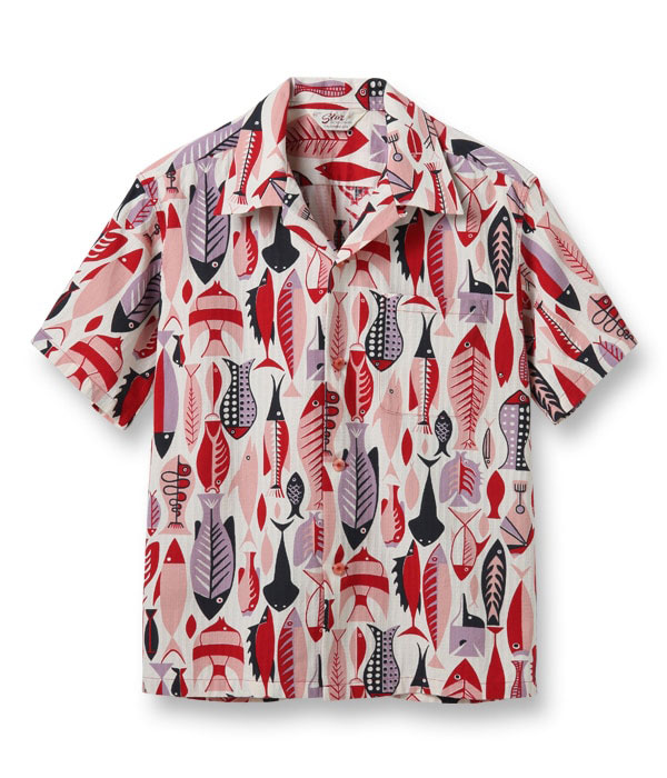 Lot No. SH38882 / DOBBY COTTON OPEN SHIRT FISH