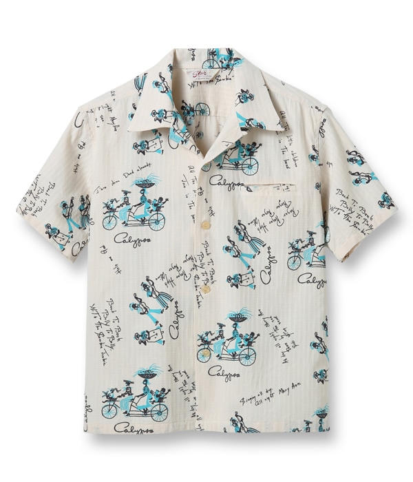 Lot No. SH38885 / DOBBY COTTON OPEN SHIRT “CALYPSO” - STAR OF