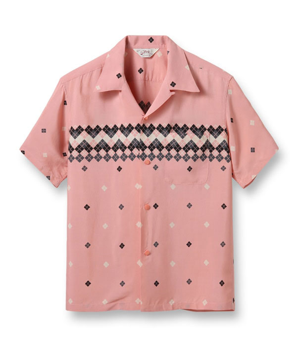 Lot No. SH38879 / HIGH DENSITY RAYON OPEN SHIRT ARGYLE