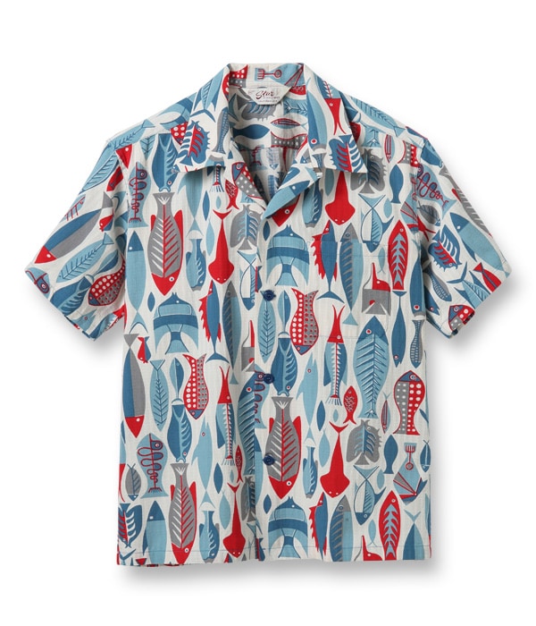 Lot No. SH38882 / DOBBY COTTON OPEN SHIRT ��FISH��