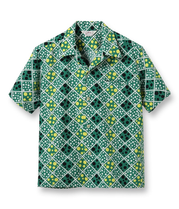 Lot No. SH38883 / DOBBY COTTON OPEN SHIRT SQUARE & DOT