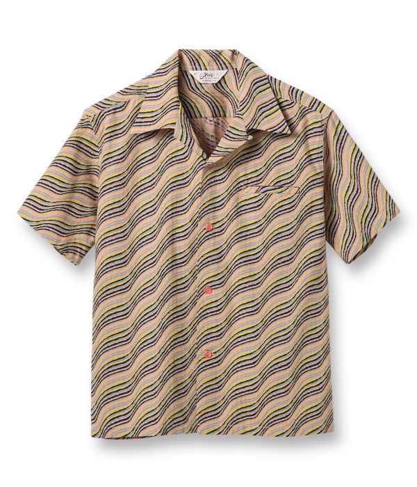 Lot No. SH38884 / DOBBY COTTON OPEN SHIRT WAVY STRIPES