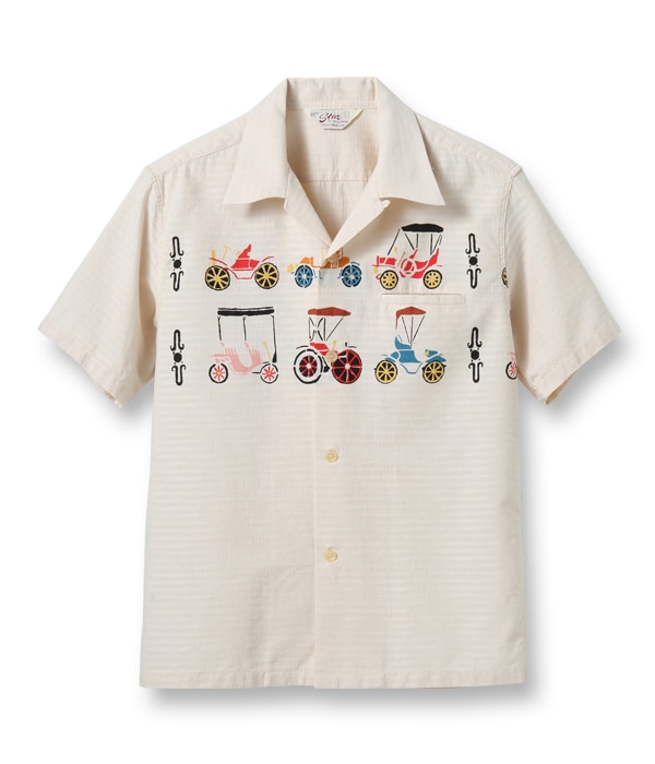 Lot No. SH38886 / DOBBY COTTON OPEN SHIRT ��CLASSIC CARS��