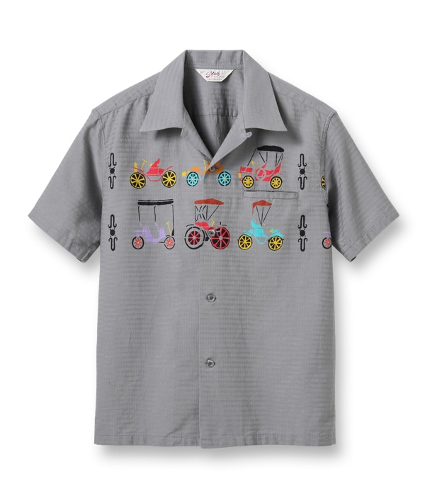 Lot No. SH38886 / DOBBY COTTON OPEN SHIRT ��CLASSIC CARS��