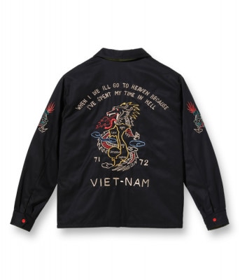 Lot No. TT15181-119 / Mid 1960s - Early 1970s Style Reversible Vietnam Jacket DRAGON  VIETNAM MAP (BLACK)