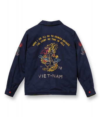 Lot No. TT15181-128 / Mid 1960s - Early 1970s Style Reversible Vietnam Jacket DRAGON  VIETNAM MAP (NAVY)