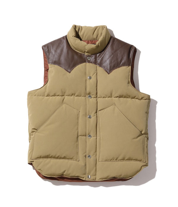 Lot No. SC15222 / LEATHER YOKE T/C DOWN VEST