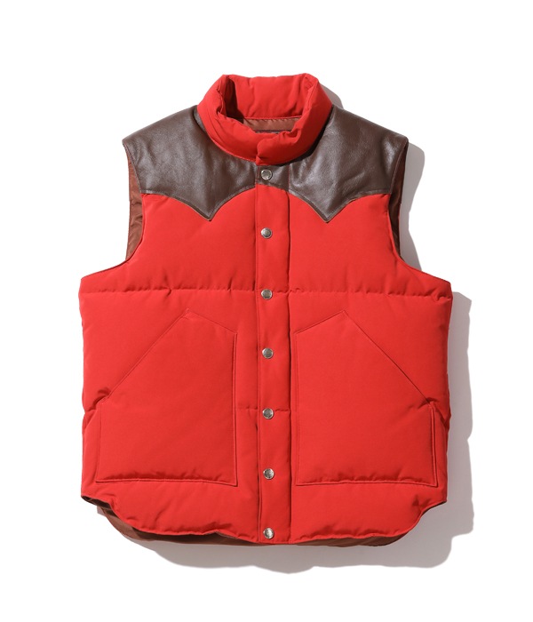 Lot No. SC15222 / LEATHER YOKE T/C DOWN VEST