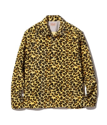Lot No. SE28973 / Mid 1950s Style Velveteen Sports Shirt ��LEOPARD��