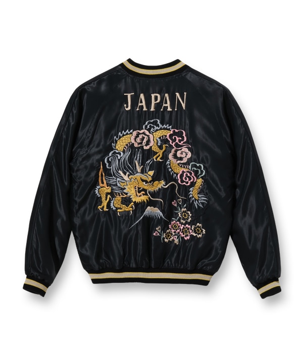 Lot No. TT15273-195 / Early 1950s - Mid 1950s Style Acetate Souvenir Jacket ��RED TIGER�� �� ��GOLD DRAGON�� (Reversible Side)