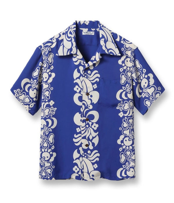 Lot No. SS39017 / RAYON HAWAIIAN SHIRT TAHITIAN PRINT
