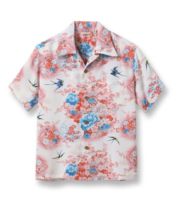 Lot No. SS39019 / RAYON HAWAIIAN SHIRT SWALLOWS FLY AROUND