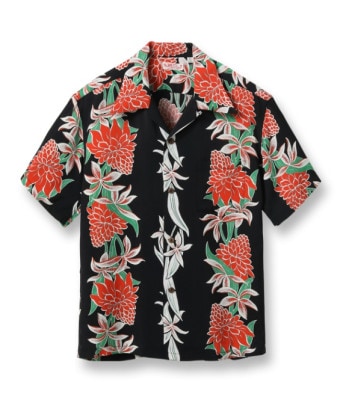 Lot No. SS39024 / RAYON HAWAIIAN SHIRT ��BLOOMS OF TORCH FLOWER��