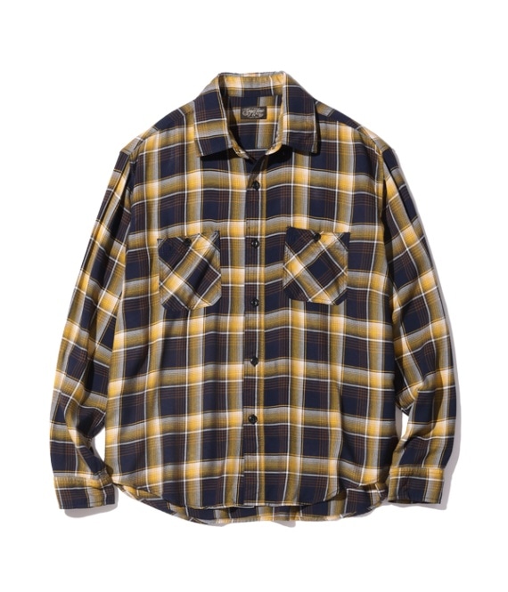 Lot No. SC29107 / RAYON TWILL CHECK WORK SHIRT