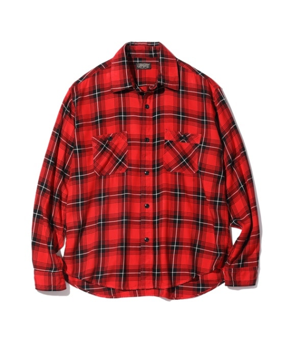 Lot No. SC29107 / RAYON TWILL CHECK WORK SHIRT