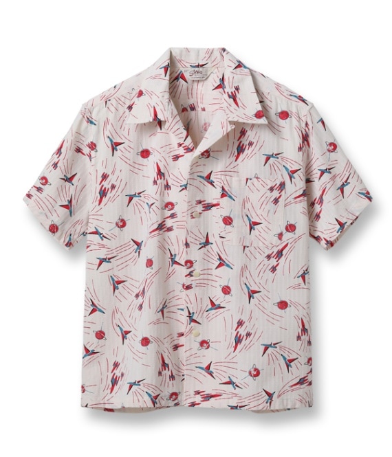 Lot No. SH39087 / DOBBY COTTON OPEN SHIRT SPACE SHIP
