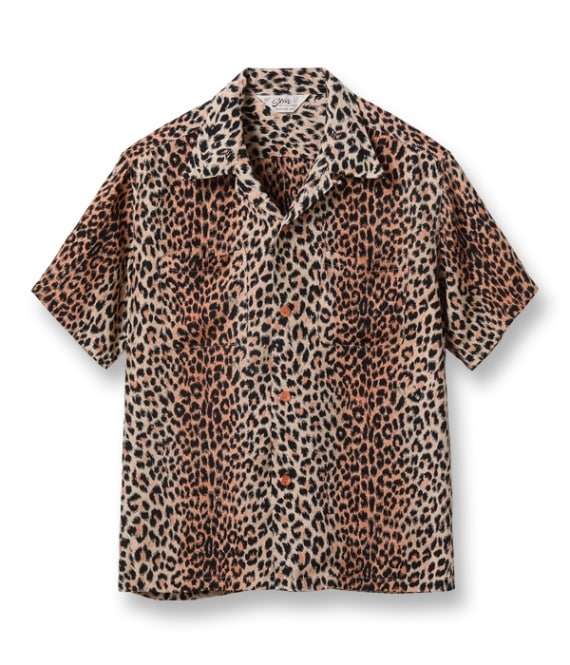 Lot No. SH39080 / HIGH DENSITY RAYON OPEN SHIRT LEOPARD