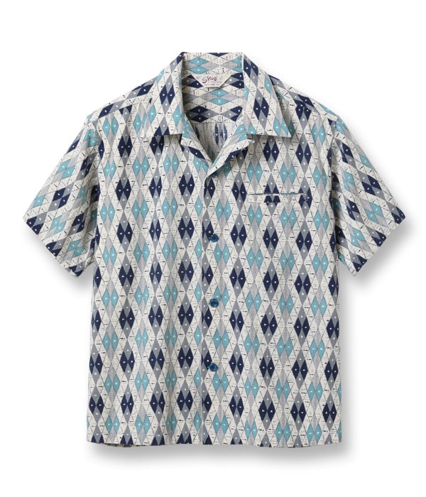 Lot No. SH39085 / DOBBY COTTON OPEN SHIRT ARGYLE