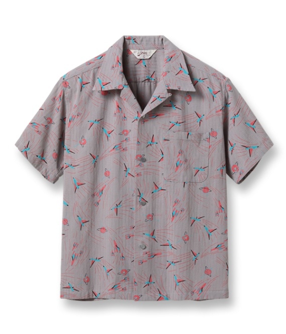 Lot No. SH39087 / DOBBY COTTON OPEN SHIRT SPACE SHIP