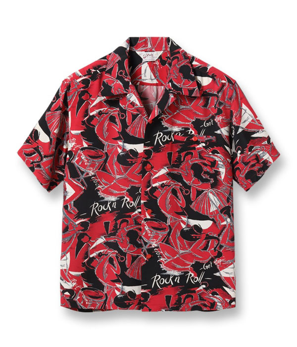 Lot No. SH39090 / HIGH DENSITY RAYON OPEN SHIRT ROCK 'N' ROLL