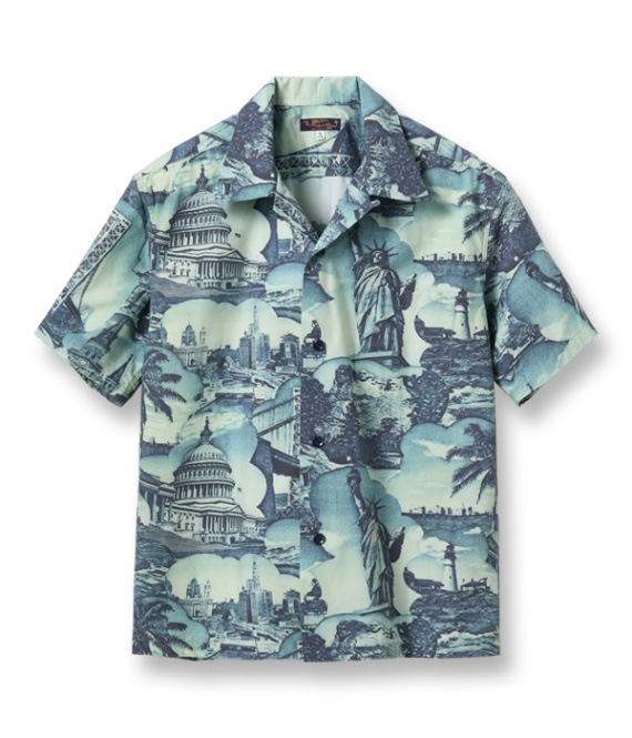 Lot No. SS39095 / COTTON TYPEWRITER OPEN SHIRT ��BEST VIEW OF NEW YORK��